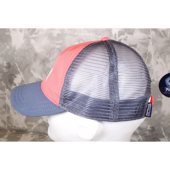 Patagonia Spell Out Trucker Hat Salmon Blue Adjustable Snapback - Picture 2 of 6